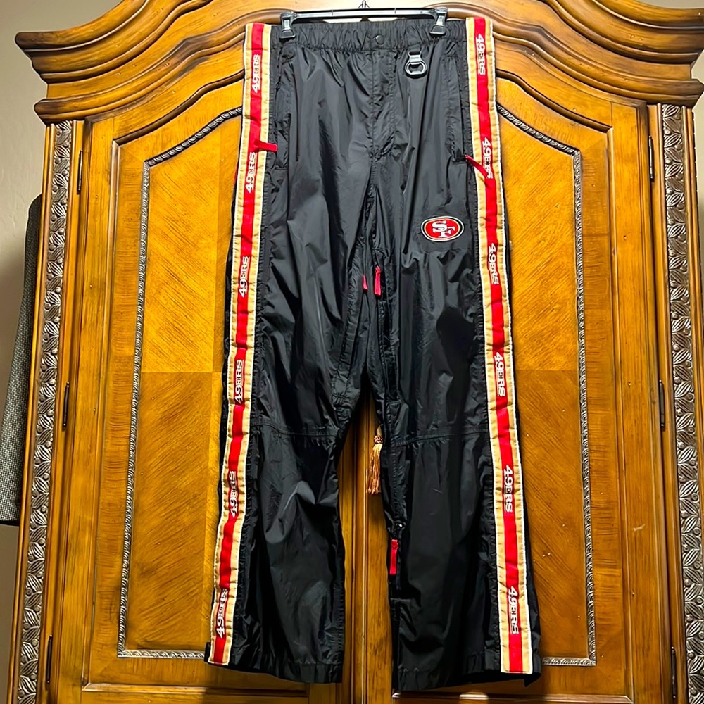 NFL Team Apparel San Francisco 49ers Workout/Sweatpants zipper down & up and off - Picture 1 of 13